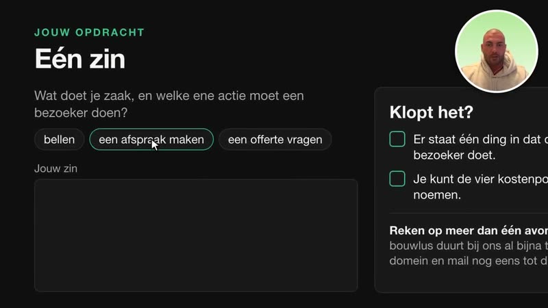 Uit les 1: één zin over wat je zaak doet